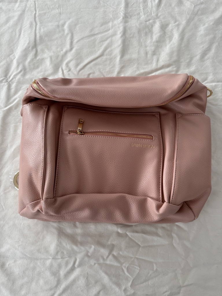 Fawn Design Warm Blush The Original Diaper Bag With Gold Hardware
